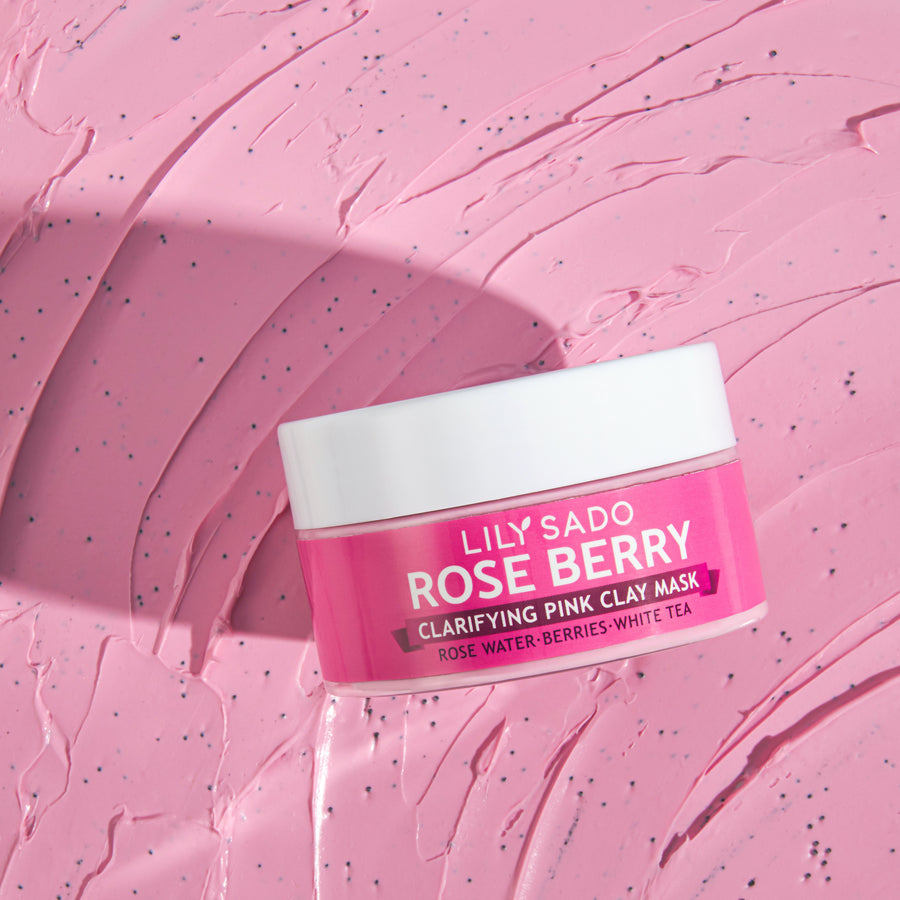 15% OFF ROSE BERRY Rose Water, Berries & White Tea Clarifying Pink Clay Mask